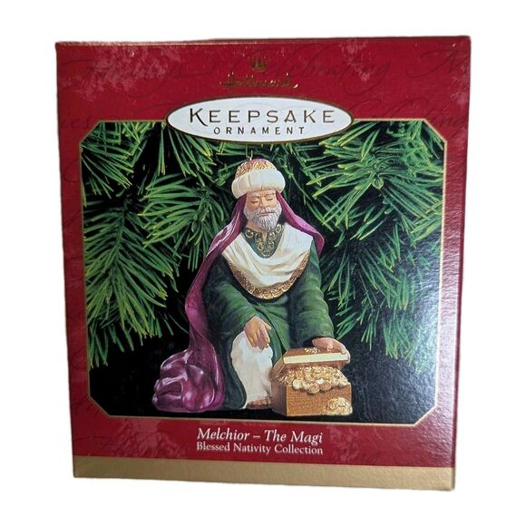 Hallmark Keepsake Ornament 1999 Melchior The Magi Porcelain Blessed Nativity - Picture 1 of 5